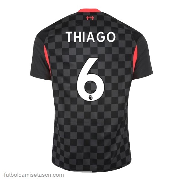 Camiseta Liverpool NO.6 Thiago 3ª 2020/21 Negro